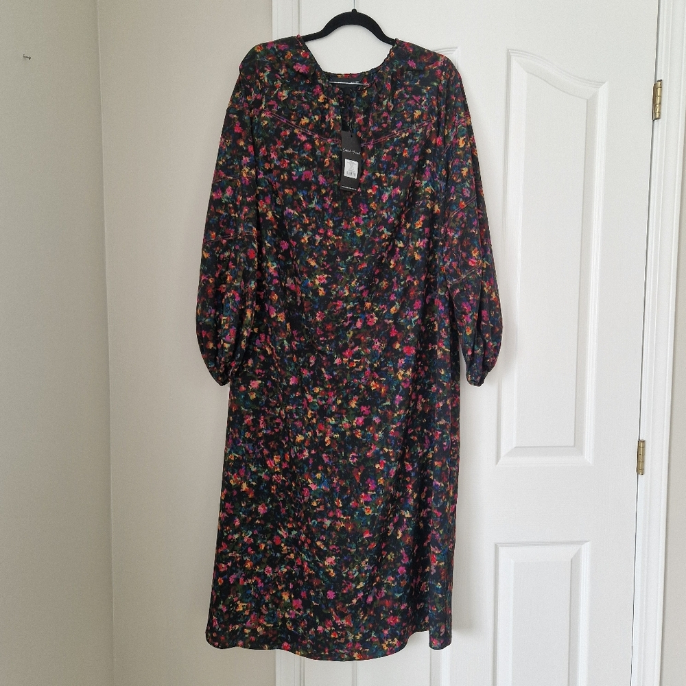 Live Unlimited London Multicolor Floral Long Sleeve Dress
